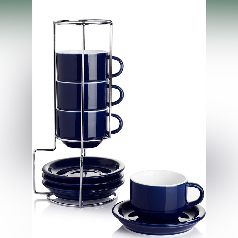 Navy Espresso Mugs